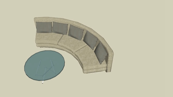 沙发茶几组合 草图大师模型