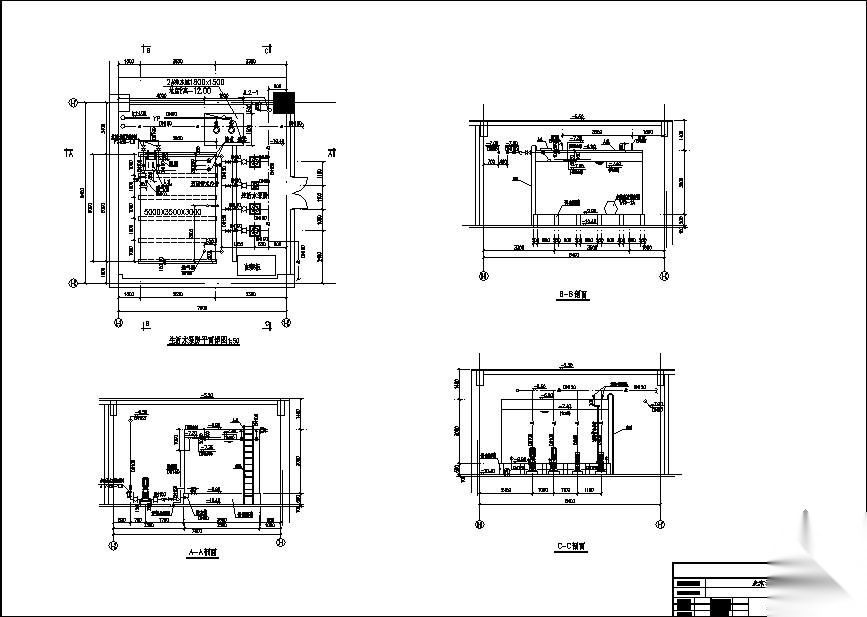 北京某酒店生活水泵房大样图