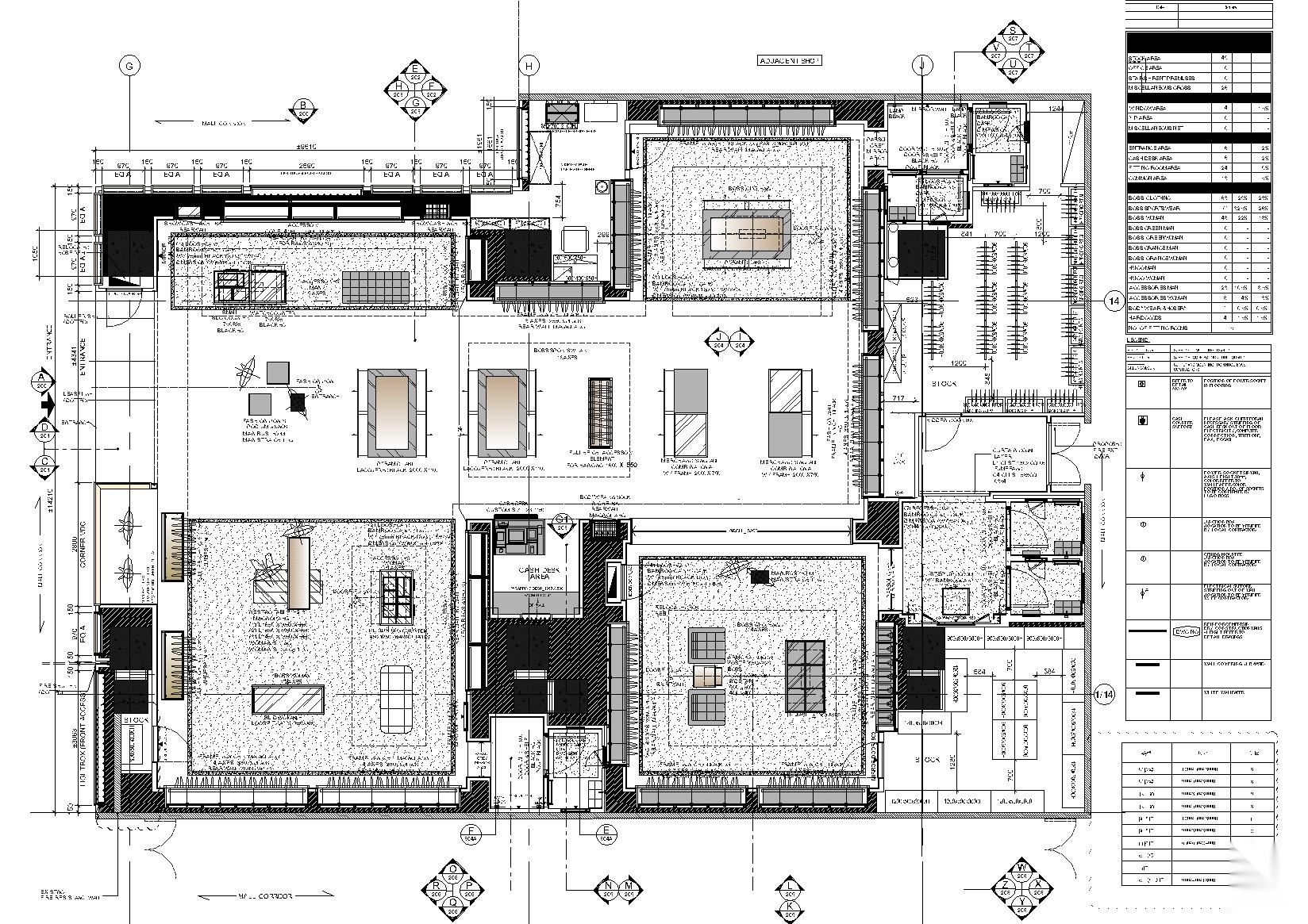 [河南]郑州HUGO BOSS奢侈品店施工图+效果图