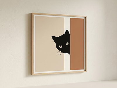 猫图案挂画挂画