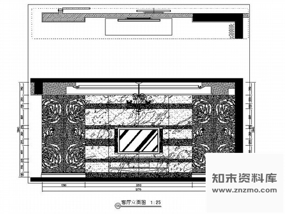 图块/节点重庆某欧式四居室电视墙立面图