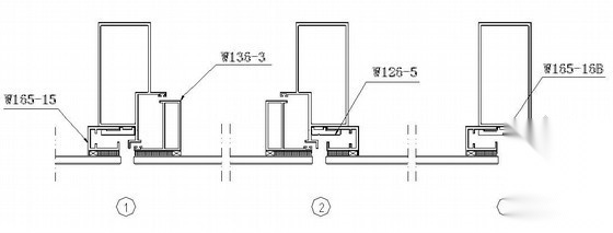 W126、W136隐框幕墙节点详图 节点