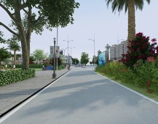 全景现代道路3D模型