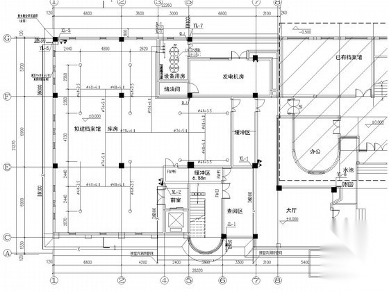 [浙江]四层档案馆给排水消防施工图（七氟丙烷气体灭火） 建筑给排水 给排水图