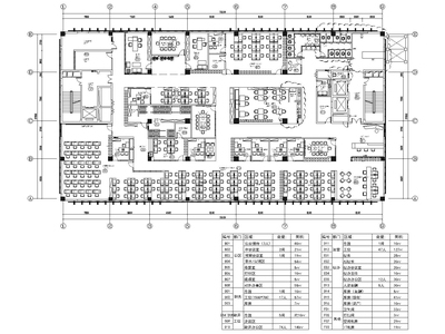 1350㎡办公空间施工图+SU模型