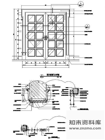 图块/节点实木玻璃门详图 通用节点 门节点