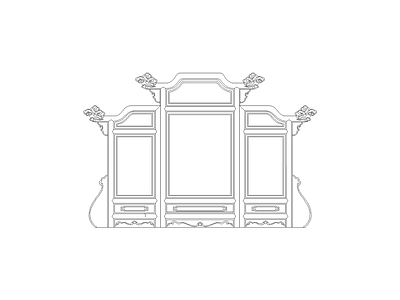 床 中式家具图块