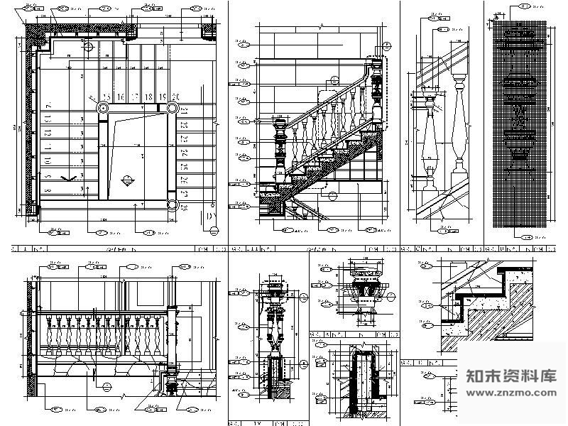 图块/节点欧式会所楼梯详图