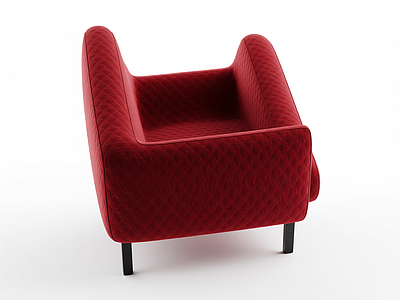 红色布艺扶手椅