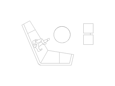 工装办公家具图块 异形沙发