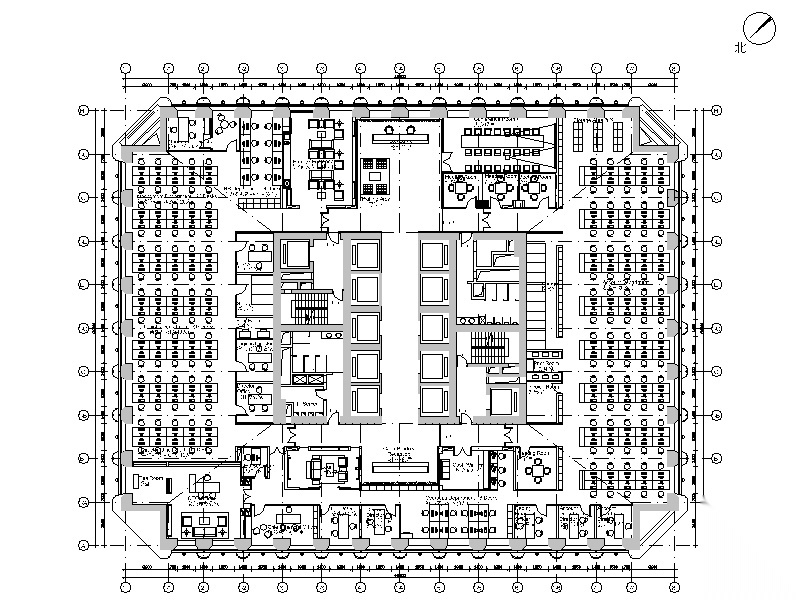 [广东]现代简约研究院办公室设计CAD施工图（含效果图...