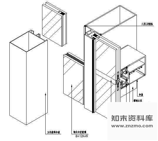 图块/节点幕墙安装示意图 节点 结构节点图