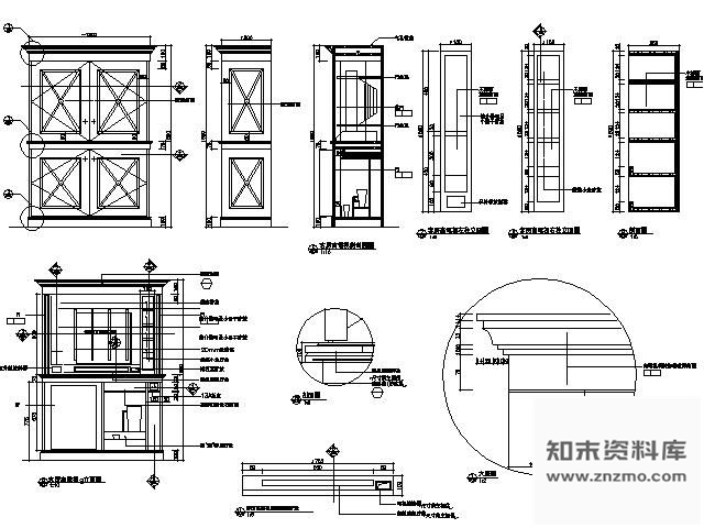 图块/节点酒店客房电视柜详图 柜类