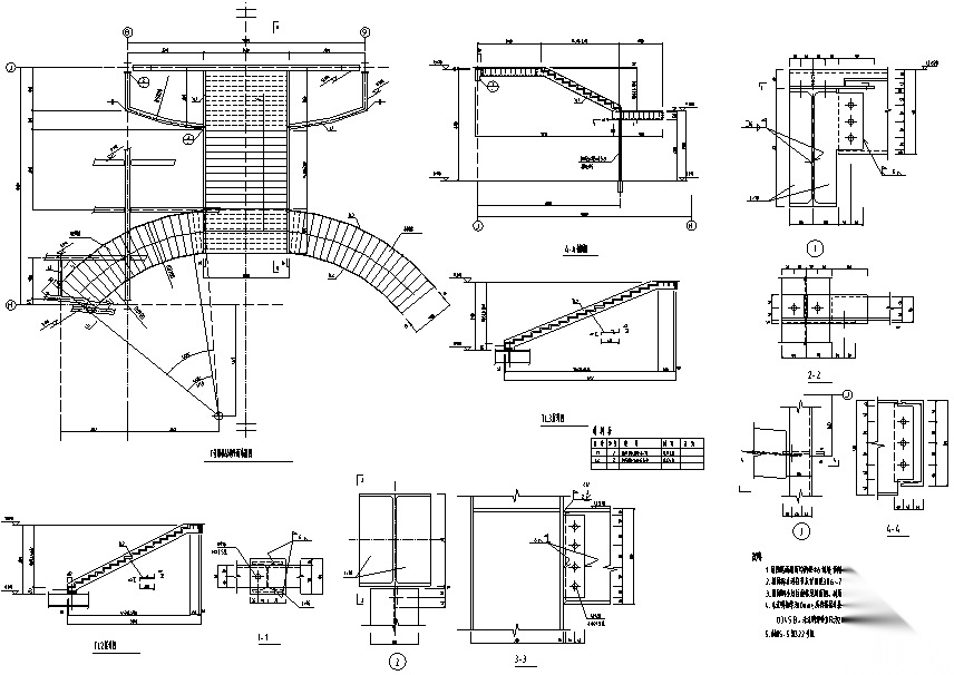 15个弧形楼梯节点详图 建筑通用节点