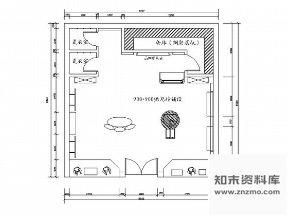 施工图浙江迷你时尚小空间服装专卖店室内施工图含效果图