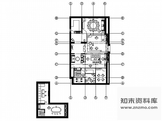 施工图山东原创古镇胡同内高雅现代中式会所室内装修施工图含效果