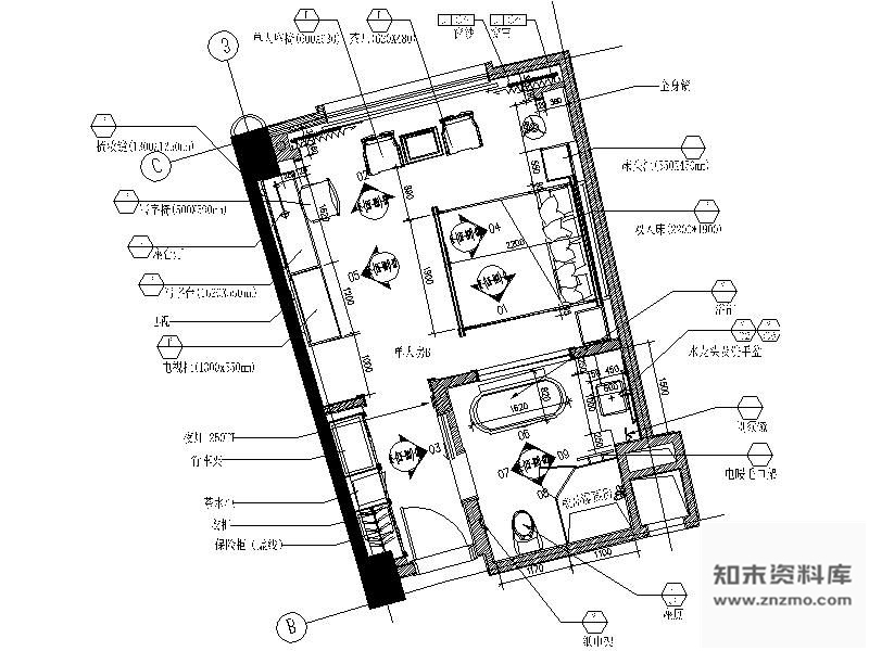 施工图珠海某国际酒店B型样板房施工图