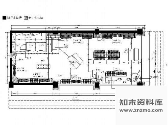 施工图广东精品90平现代潮流男装服装店室内装修施工图含效果