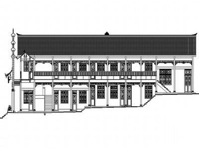 [蓬安县]某仿古建筑万寿宫建筑设计施工图