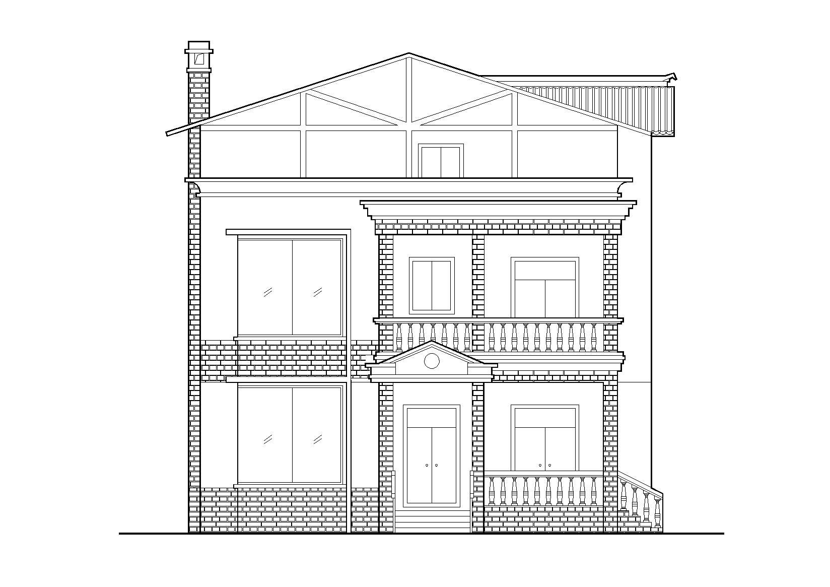 [四川]什邡三层坡屋顶农村住宅建筑施工图