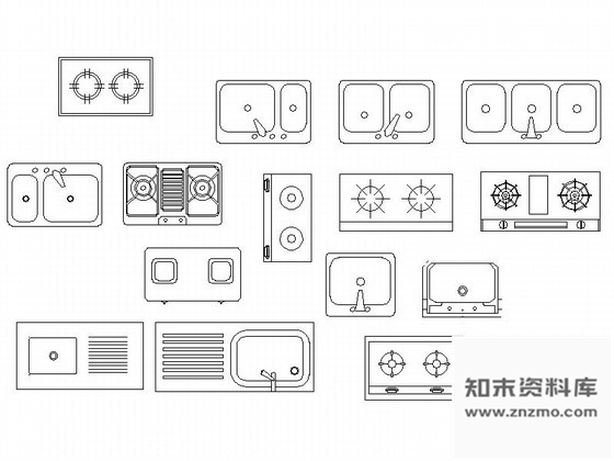 图块/节点各种厨房不同用品cad图块