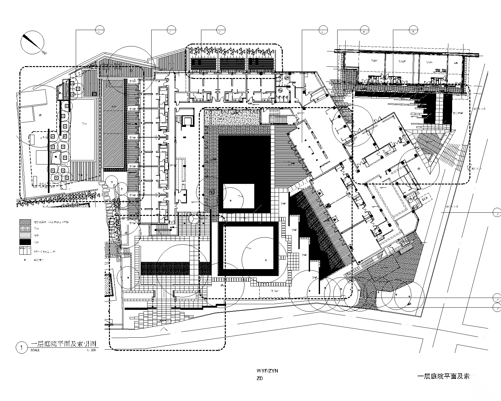 [浙江]杭州九里云松居住区CAD施工图-张唐（含水电结构+... 居住区景观