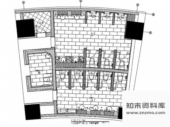 施工图时尚公共卫生间室内装修图