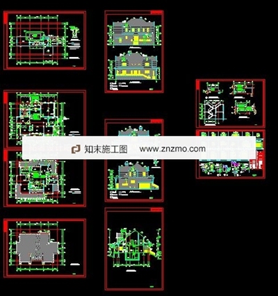 精品别墅建筑施工图(效果图)