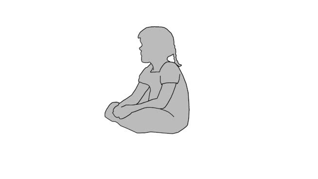 坐在地板上的女孩 美女 画 儿童 其他 钱