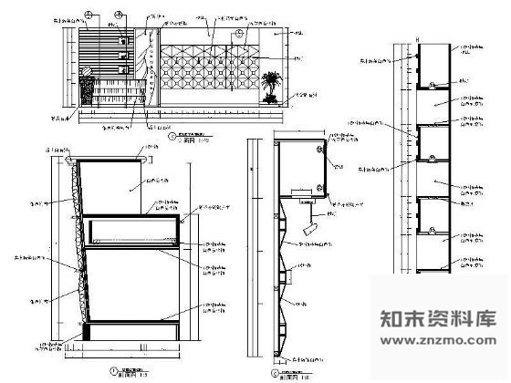 图块/节点美容院前台及背景墙详图 家具节点详图