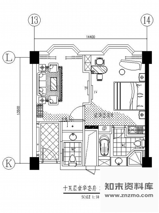 施工图酒店客房室内装修图