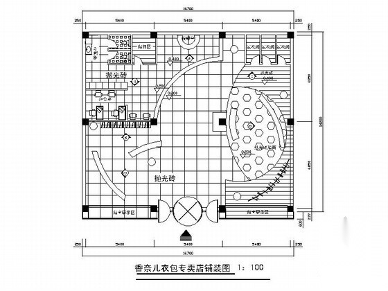 237㎡品牌衣包专卖店装修图