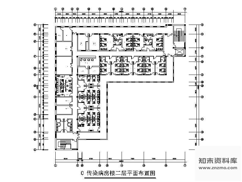 图块/节点某医院传染病及后勤楼平面图