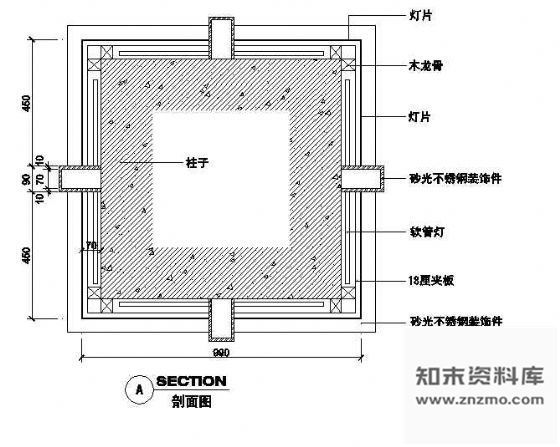 图块/节点装饰柱剖立