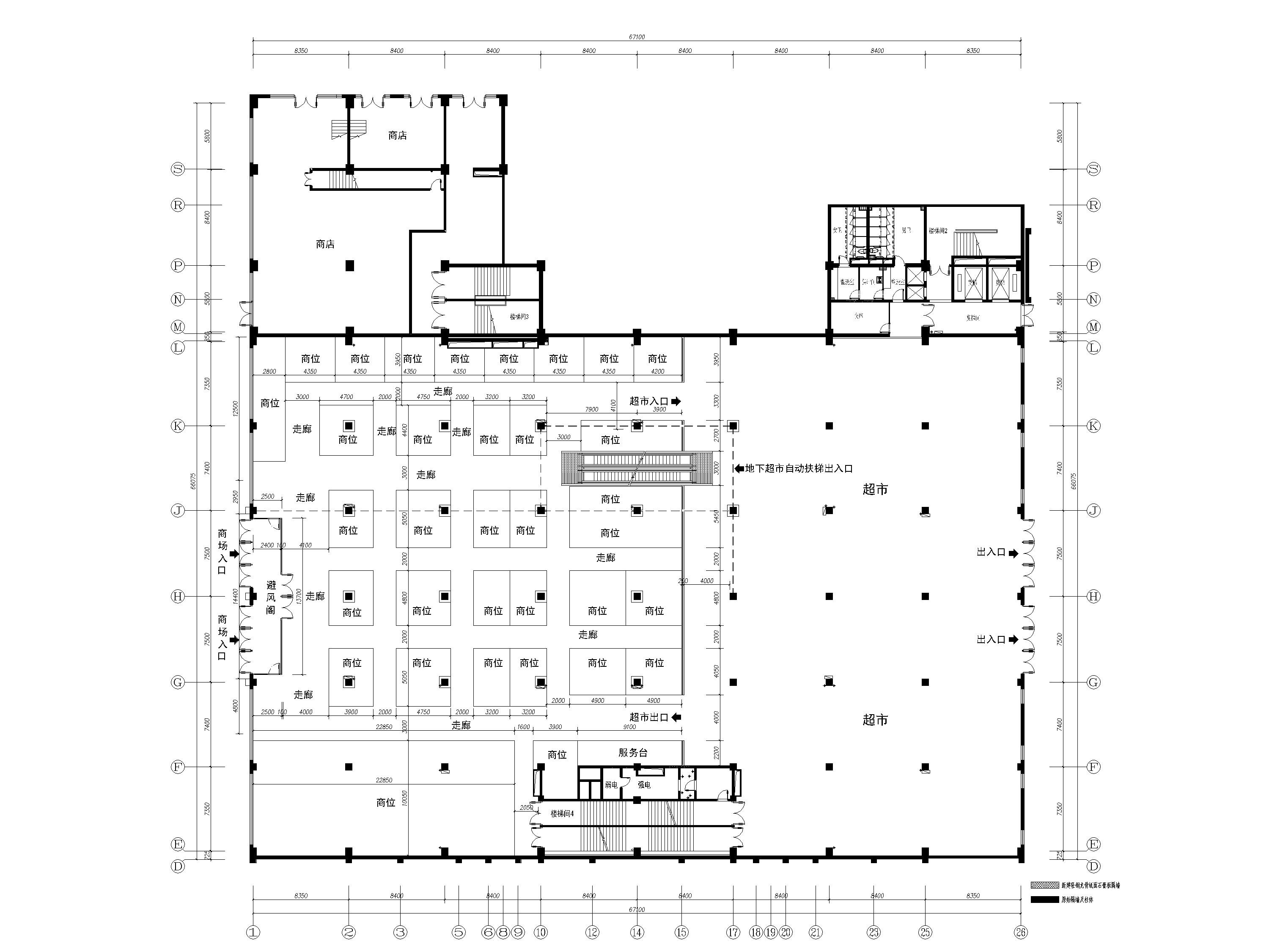 [河北]丰宁商场室内装饰工程施工图+SU模型