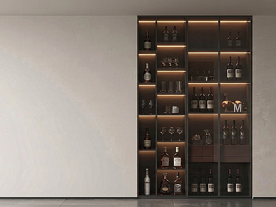深色内嵌展示柜酒柜