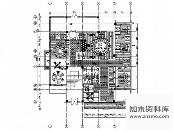 施工图经典设计浓郁独特民国风餐厅CAD装修施工图含效果