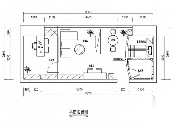 [深圳]现代化集团实验型学校心理咨询室CAD装修图