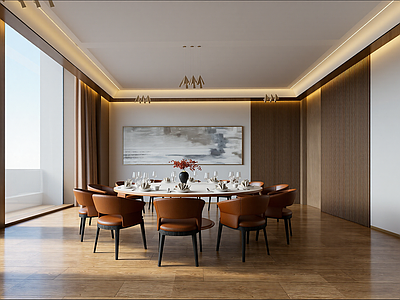 现代圆桌餐厅
