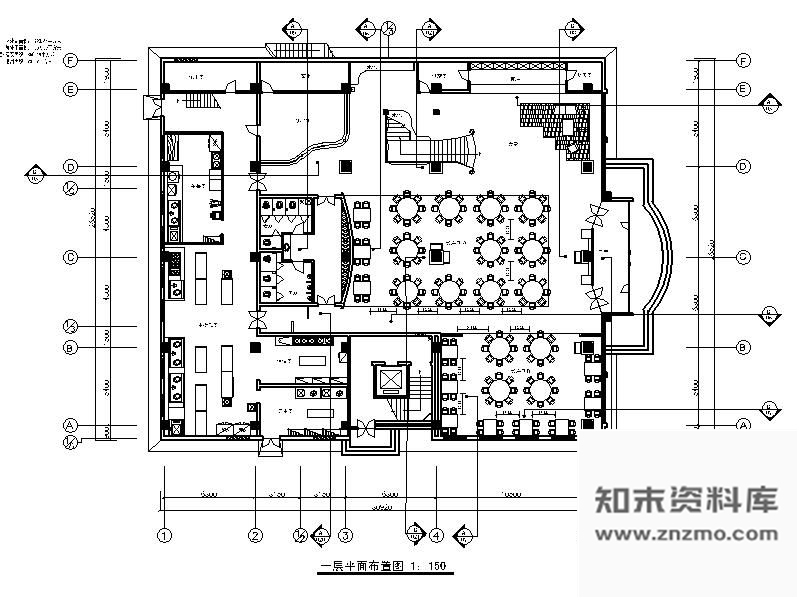 施工图某中式餐厅装修图(含实景)