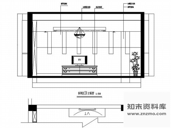 图块/节点别墅休闲区立面图