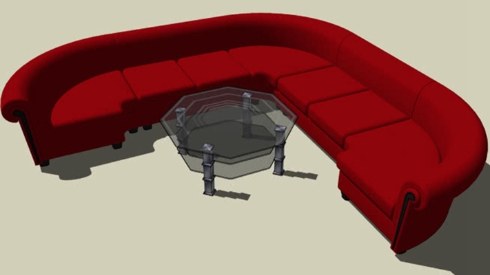 沙发茶几组合 草图大师模型