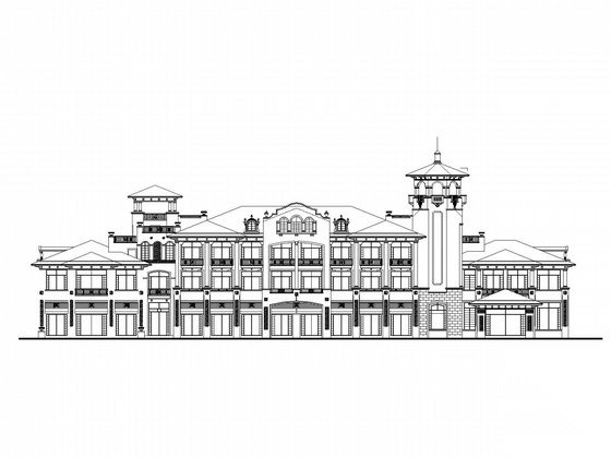 [上海]某高档小区规划图及会所建筑施工图 娱乐会所