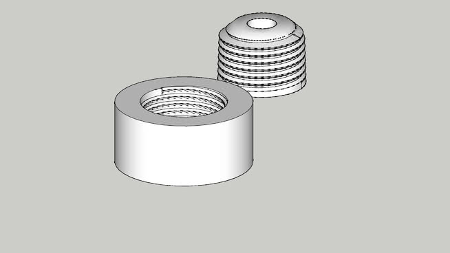 1/2“NPT管螺纹3D打印螺纹 麦克风 聚光灯 顶针 螺丝钉 台灯