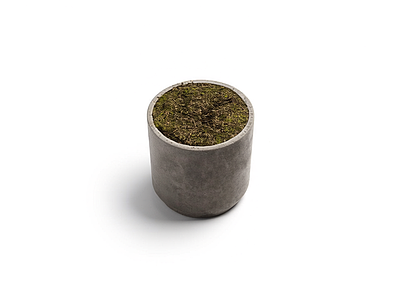 混凝土花盆带植被