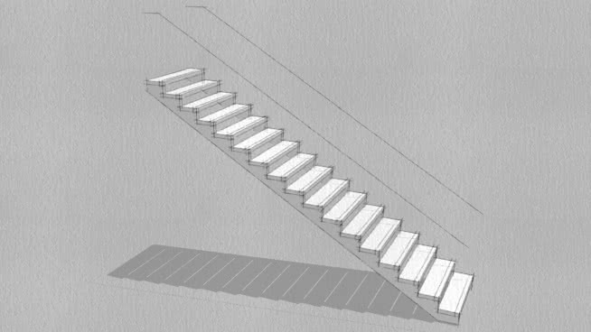 C内尾楼梯动态纵梁 楼梯 楼梯扶手 尺子 家居物品 排箫