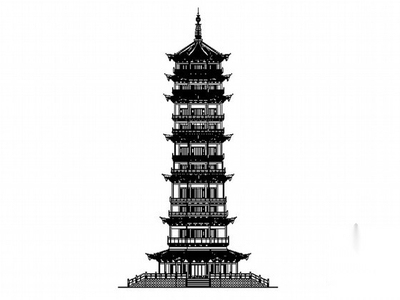 [安徽六安]某寺庙万佛塔建筑扩初图(仿古建筑)