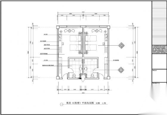 客房施工图纸 客房