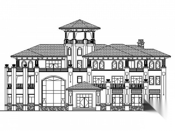 某三层欧式豪宅建筑施工图 1200平方米