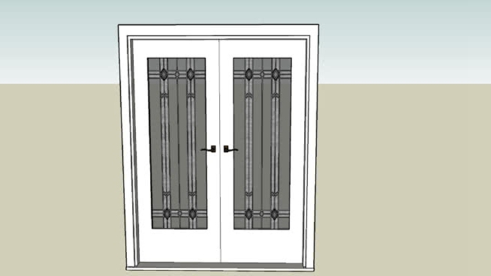 双开门 草图大师模型